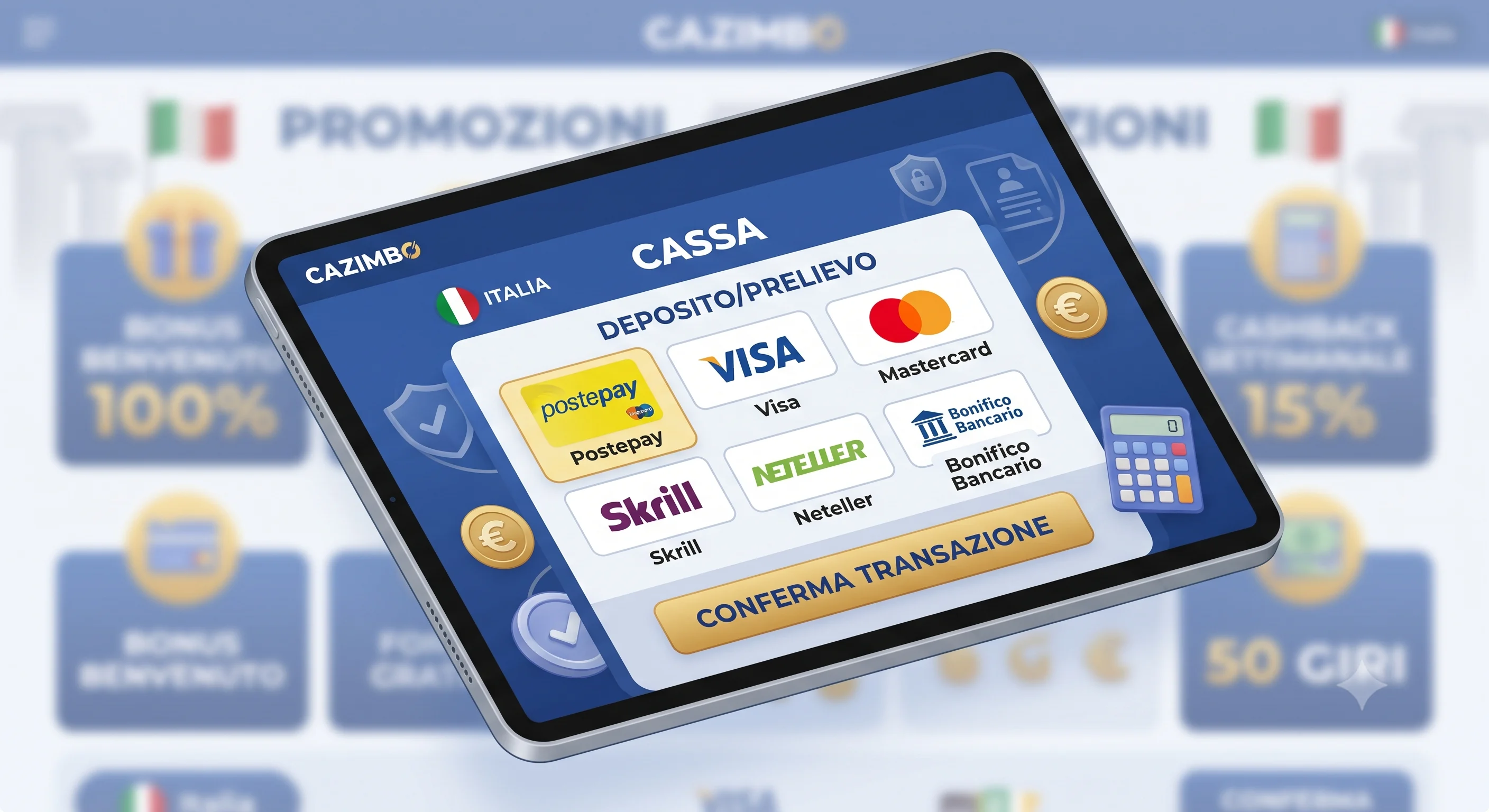 Schermata promozioni Cazimbo